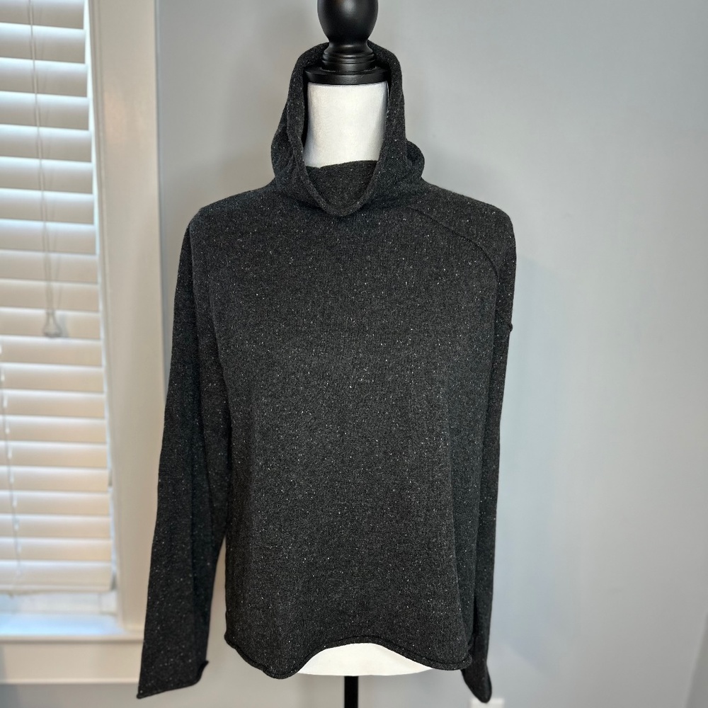 Habitual grey heathered turtleneck cashmere swing sweater.  Size L; like new!